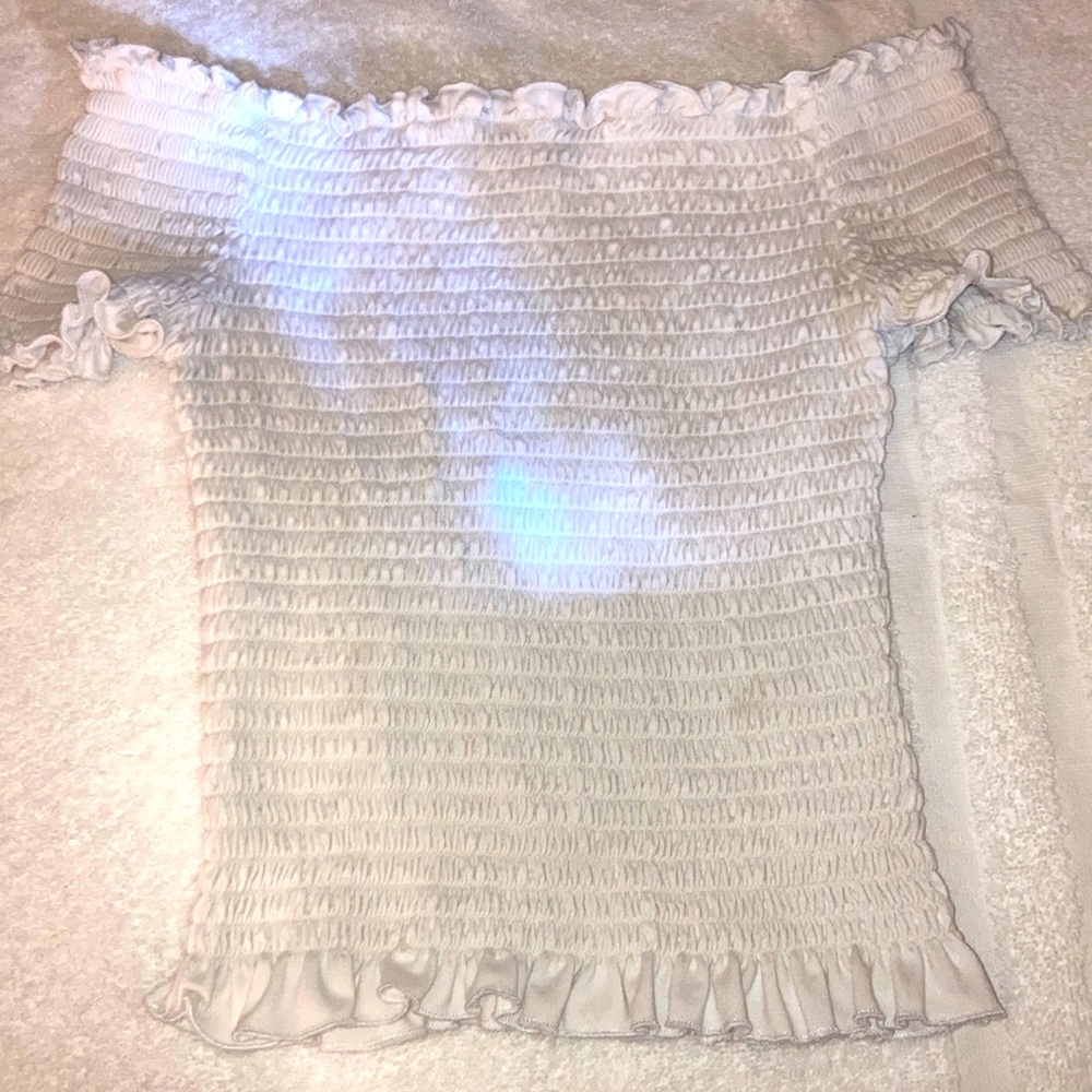 White off the shoulder crop top worn twice